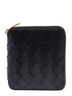 Bottega Veneta Woman Black Intreccio Leather Wallet