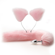 Colorful Anime Sexy Cat Ear Headband Butt Plug Tail Set