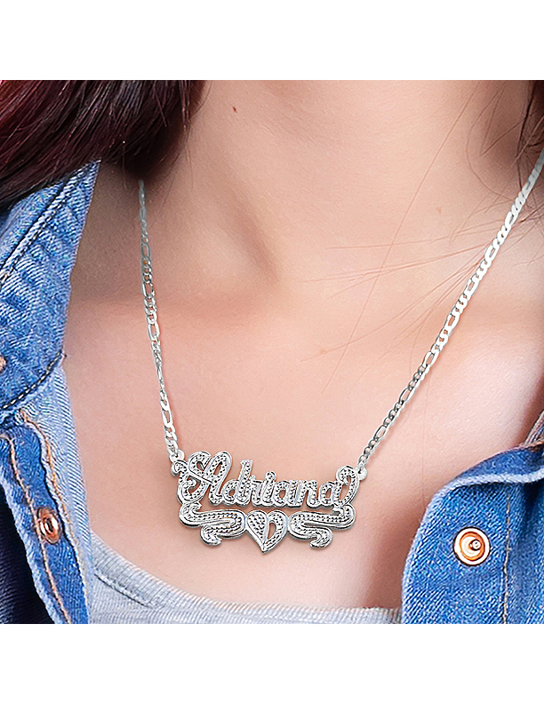 Sterling Silver Personalized 3-D Name Necklace