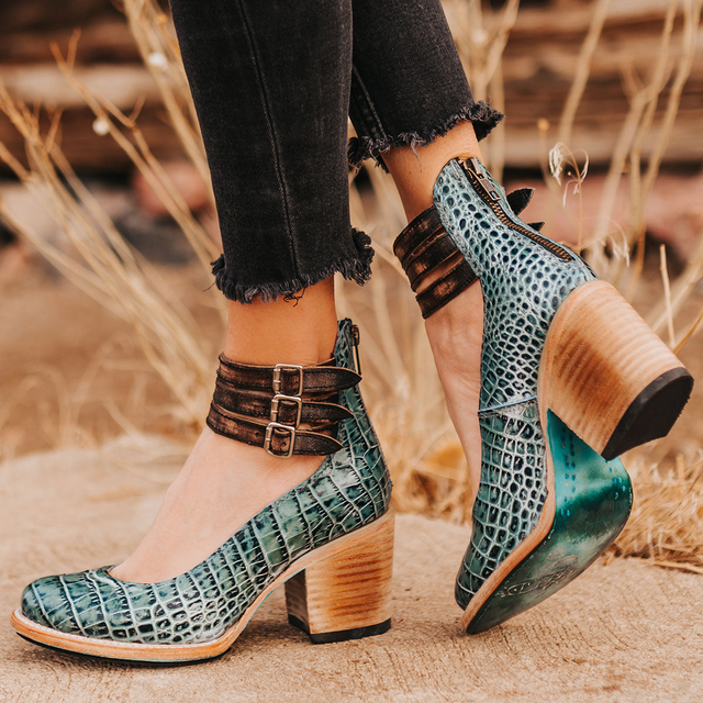Randi - Turquoise croco