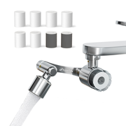 Frizzlife Splash-Proof Sink Faucet Extender with Filter, NSF Certified Reduce 99% Chlorine, 1080° Rotating Tap Aerator, 2 Modes Spray Attachment for Kitchen/Bathroom/Toddlers, 8pcs Replacement Filter