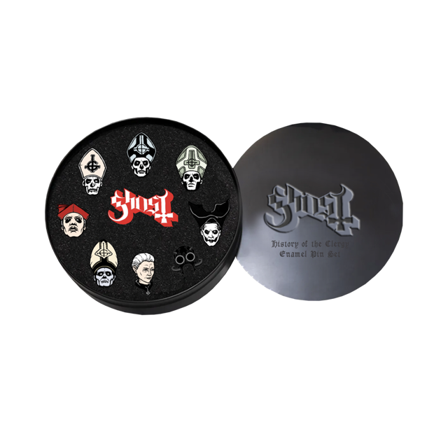 History of Ghost Collectors Tin Box Pin Set