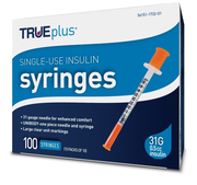 Trueplus Single-Use Insulin Syringe, 31G x 5/16", .5 mL (100 Count)