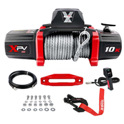X-BULL Electric Winch XPV 10000 LBS 12V Synthetic Rope SUV Jeep Truck 4WD Grey