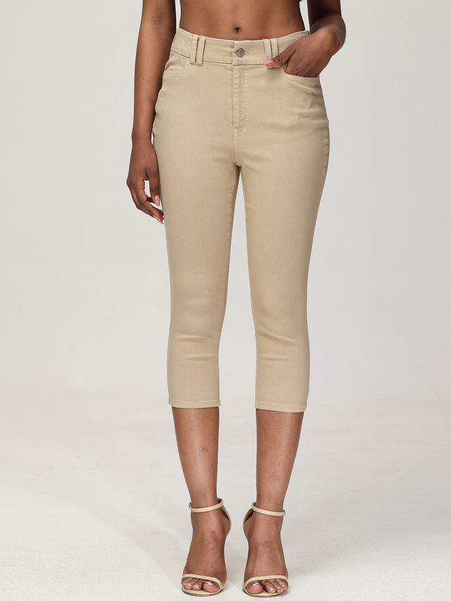 Mid Waist Capri Pants