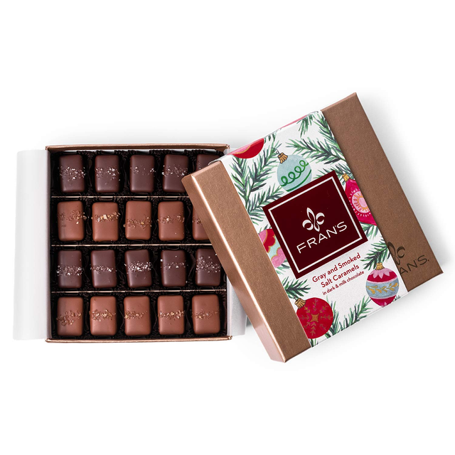 Fran's Salted Caramels Holiday Wrap Gift Box