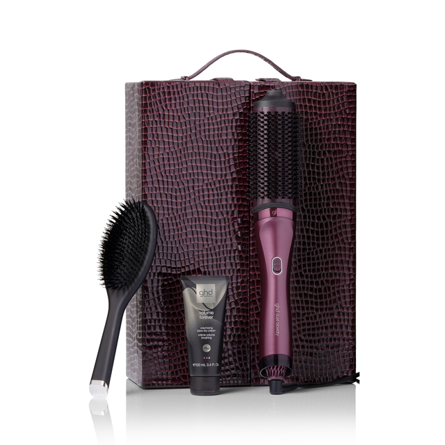 NEW GHD DUET BLOWDRY HAIR DRYER BRUSH GIFT SET IN CHERRY CHIC