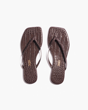Square Toe Lily Croc - Carob