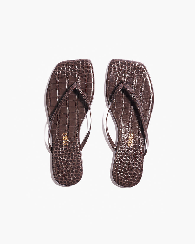 Square Toe Lily Croc - Carob