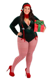 Plus Size Sexy Santa Elf Costume for Women