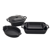 Staub Ceramic - Mixed Baking Dish Sets 5-pc, Mixed Baking Dish Set, black matte