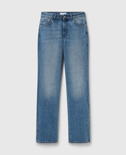Faded Straight-Leg Mid-Rise Denim Jeans