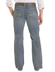 Relaxed Fit Medium Tone Bootcut Jeans