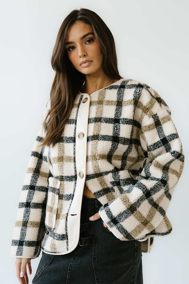 Jasper Gingham Sherpa Jacket