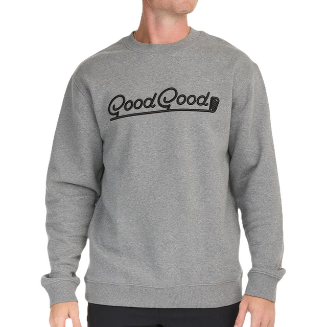 GoodGood Golf Club Fleece Crewneck Golf Sweater Gray - 24 Men