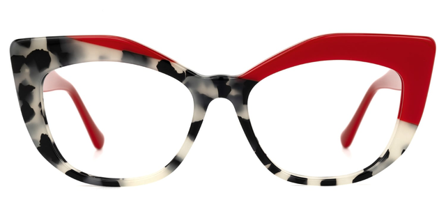 Marian - Geometric Red Eyeglasses