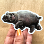 Frolicking Hippo Vinyl Sticker