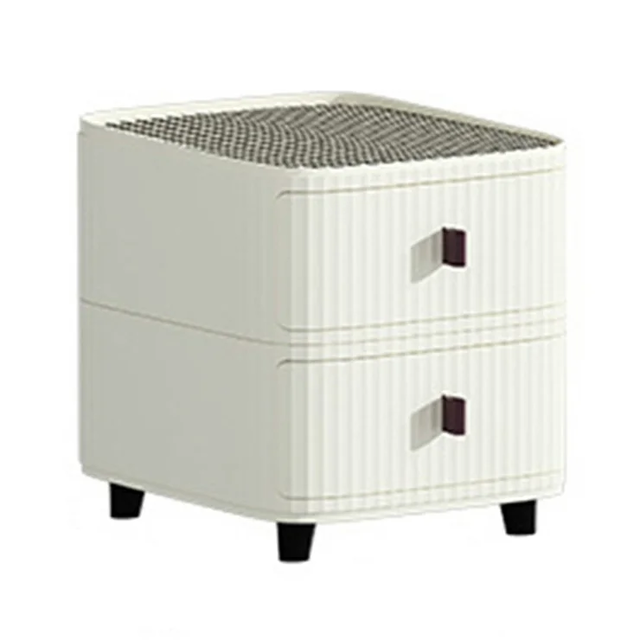 2 Layers Bedside Storage Bin Night Stand PP + MDF Board Bedroom Nightstand Drawer Dresser (30CM Wide), Size: S
