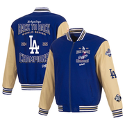 Men's Los Angeles Dodgers JH Design Royal/Tan 2025 World Series Champions Twill Full-Zip Jacket