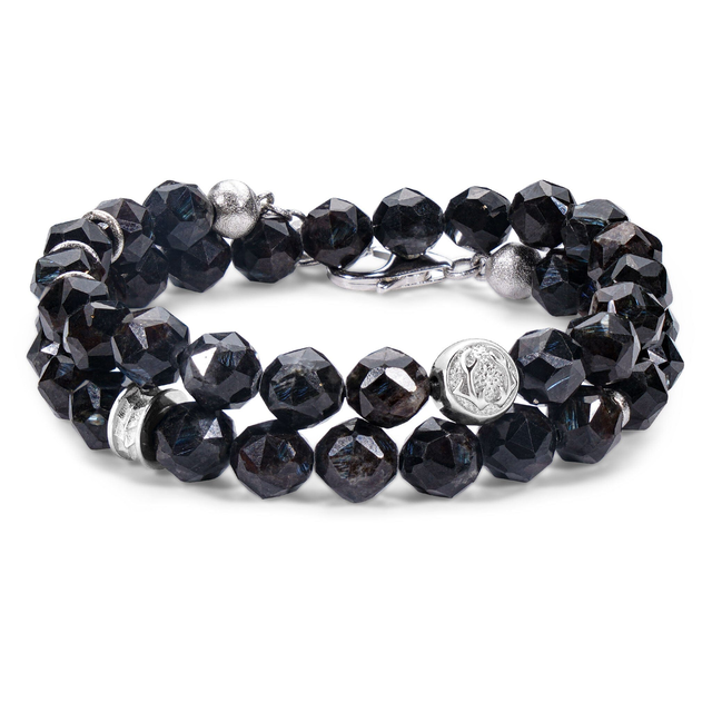 Double Wrap 8mm Nuummite Bracelet