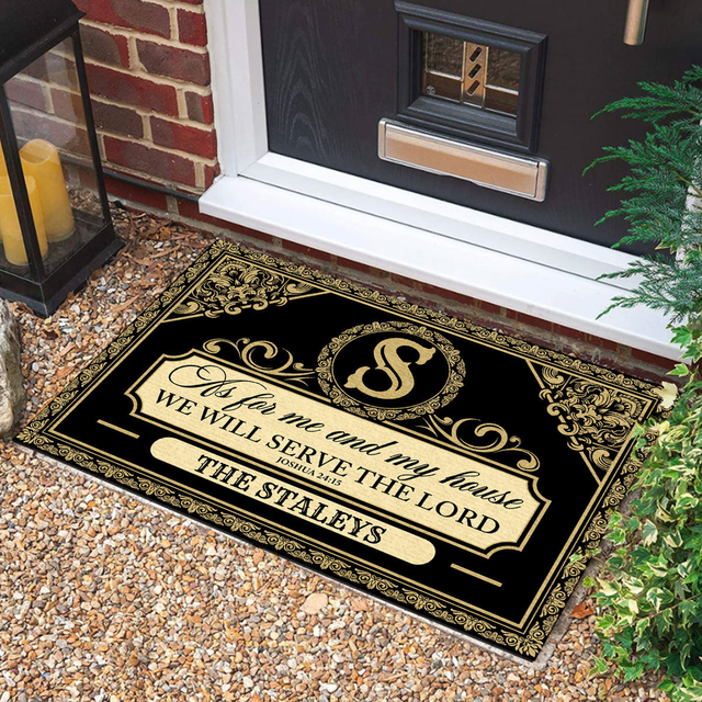 As For Me And My House We Will Serve The Lord | Personalized Doormat