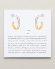 Mom Baguette Midi Hoop Earrings