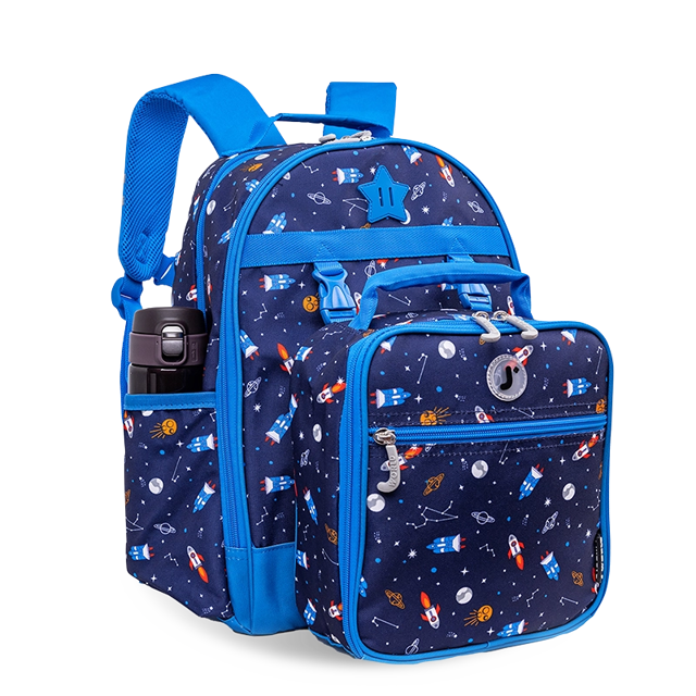 Duet Kids Backpack & Detachable Lunch Box Set in Spaceship