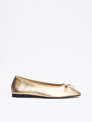 Metallic Leather Ballet Flat