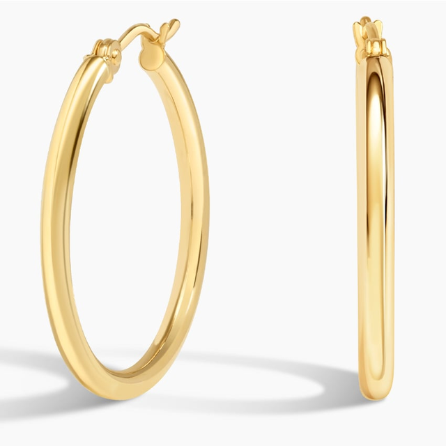 14K Yellow Gold 2mm Small Perfect Hoop Earrings