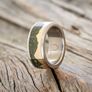 "HELIOS" - MOSS & 14K YELLOW GOLD MOUNTAIN RANGE WEDDING BAND