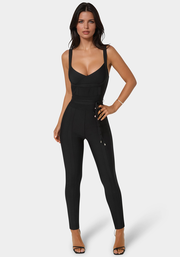 Bandage Knit Sleeveless Catsuit