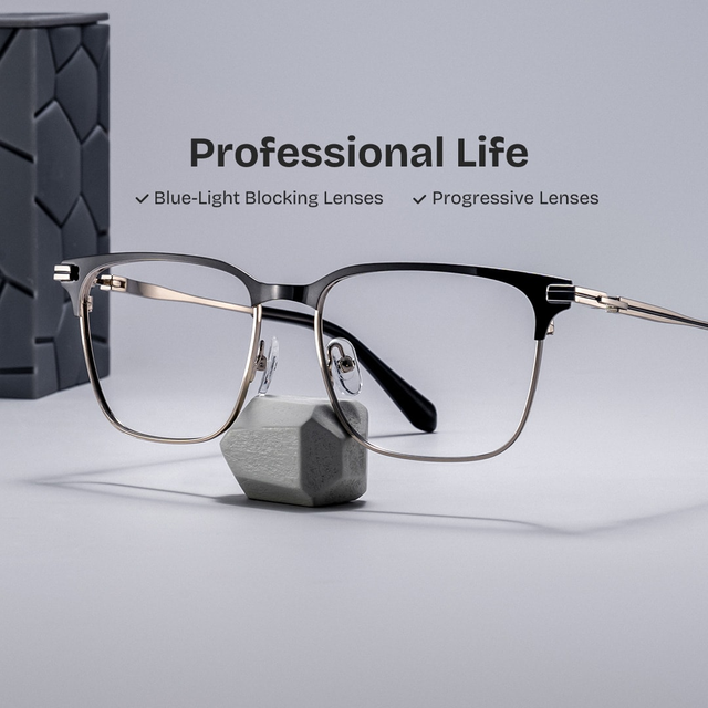 Marshall Gray Rectangle Prescription Glasses | Zeelool