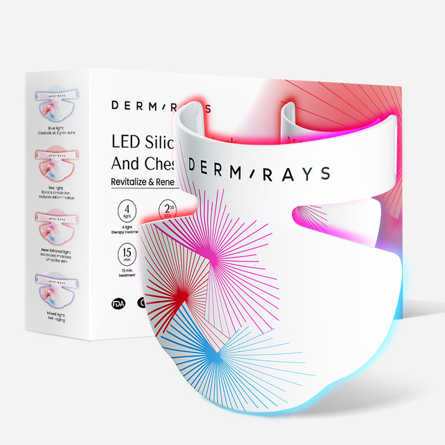 DermRays LED Light Therapy Mask For Face, Neck and Décolletage, Revitalize & Renew Your Skin
