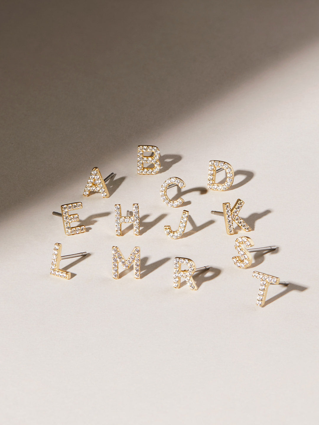 Letter Stud Earring - Single Letter Stud | Ana Luisa Jewelry