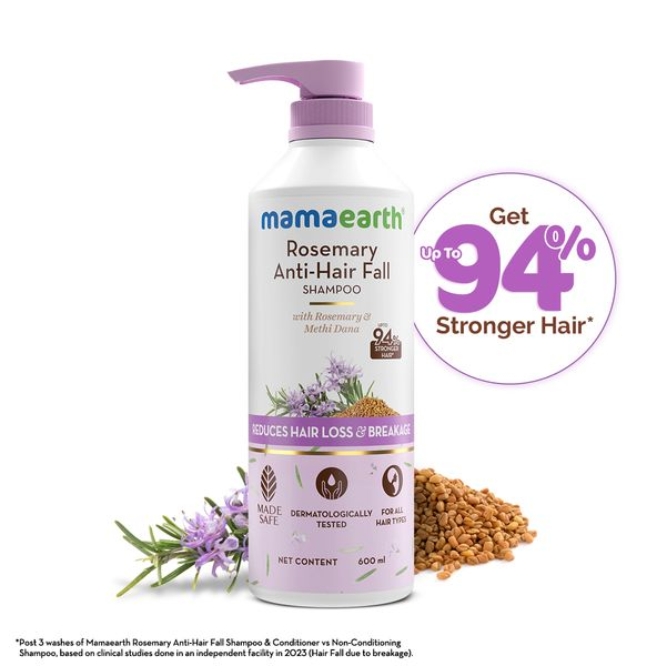 Rosemary Anti-Hair Fall Shampoo with Rosemary & Methi Dana for Reducing Hair Loss & Breakage - 600 ml