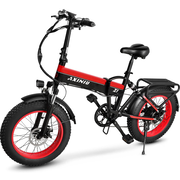 Electric Bike for Adults 750W 48V Foldable Electric Bicycle with Shimano 7-Speed Gear 20" Fat Tire E Bike Electric Beach Mountain Bike for Adults