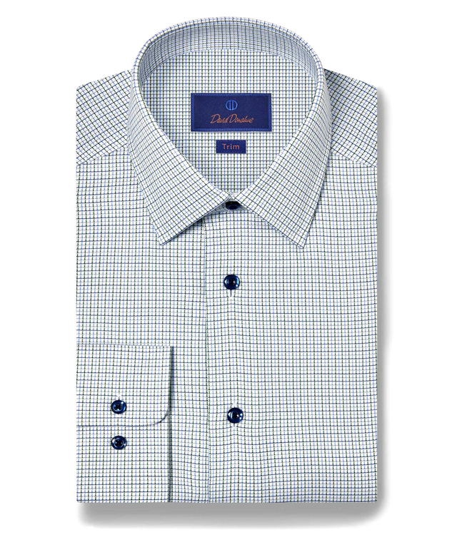 TBSP11802448 | Blue & Green Textured Dobby Dress Shirt
