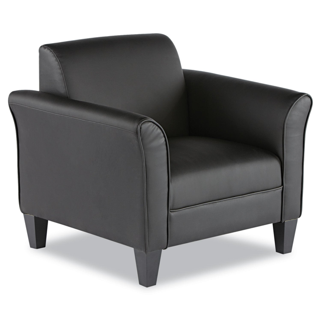 Alera® Reception Lounge Sofa Series Club Chair, 35.43'' x 30.70'' x 32.28'', Black Seat/Black Back, Black Base (ALERL23LS10B)