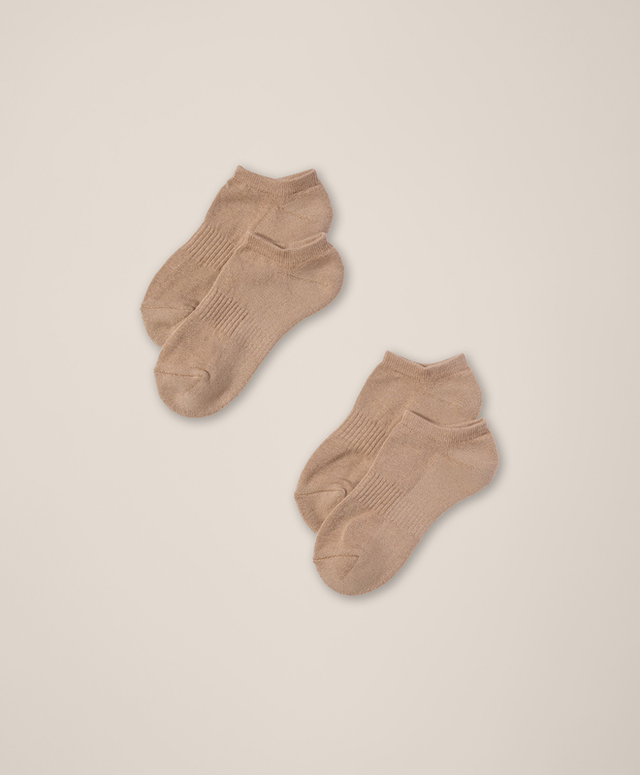 PACT Women's Champagne Shorty Socks 2-Pack 1S