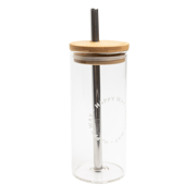 Glass Tumbler w/ straw