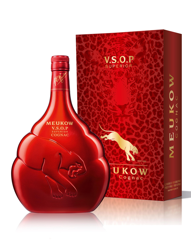 MEUKOW COGNAC VSOP SUPERIOR FRANCE RED BOTTLE 750ML