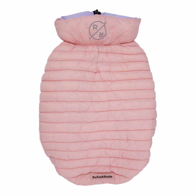 Rufus & Rosie Pink Reversable Puffer Jacket, Extra Small Dog Coat