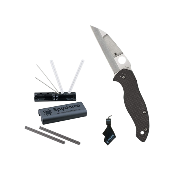 Spyderco Canis Knife - PlainEdge and Knife Sharpening Set Bundle