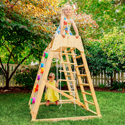 Magnolia 7-in-1 Real Wood Playset | Indoor & Outdoor Climbing Gym for Kids