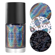 Black Magick (B293) - Holographic Black Stamping Polish