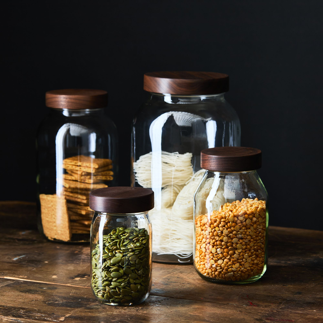 Turnco Wood Goods Glass Jars With Hand-Turned Walnut Lids | Food52