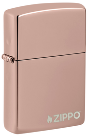 Classic High Polish Rose Gold Zippo Logo