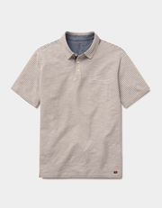 Vintage Slub Pocket Polo in Blue Stripe