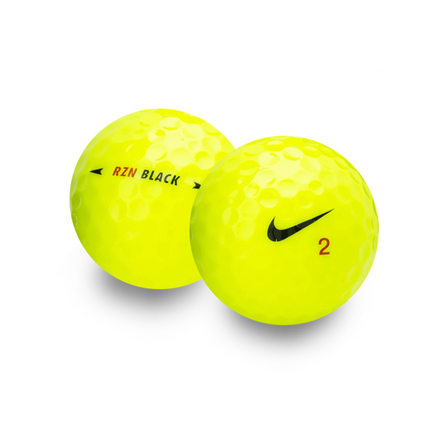 Used Nike RZN Black Yellow Golf Balls - 1 Dozen