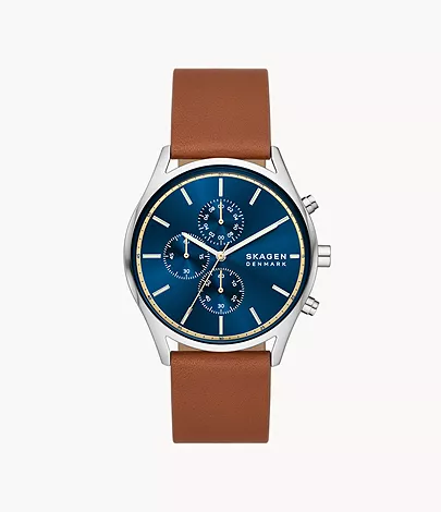Holst Chronograph Luggage Leather Watch